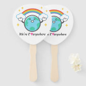 We zijn overal roze driehoek handwaaier (Voorkant en achterkant)