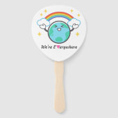 We zijn overal roze driehoek handwaaier (Voorkant)