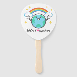 We zijn overal roze driehoek handwaaier