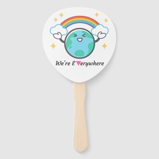 We zijn overal roze driehoek handwaaier (Voorkant)