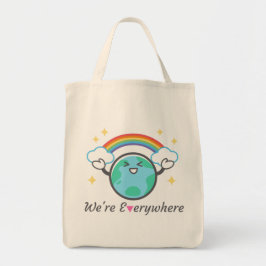 We zijn overal roze driehoek Parelvormig Gui Tote Bag