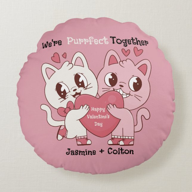 We zijn perfect samen Cute Valentijnskussen Rond Kussen (Voorkant)