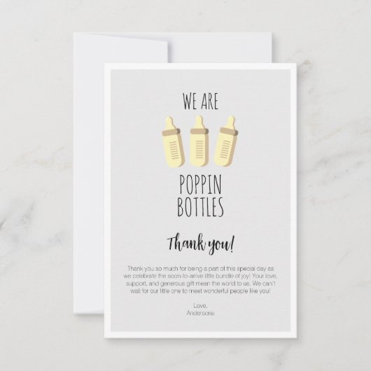 We zijn popping flessen leuk dank je kaart (Voorkant)