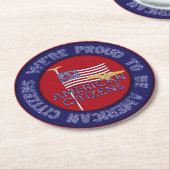 We zijn Proud American Citizens Ronde Kartonnen Onderzetter (Gebogen)