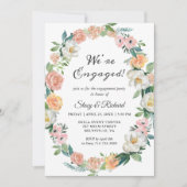 We zijn Rozen met een Floral Wreath Engagement Par Kaart (Voorkant)