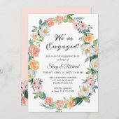 We zijn Rozen met een Floral Wreath Engagement Par Kaart (Voorkant / Achterkant)