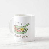 We zijn samen aan het slaan, bacteriën en eitjes koffiemok (Voorkant links)