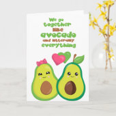 We zijn samen Avocado Love Jubileum Birthday Kaart (Gele Bloem)