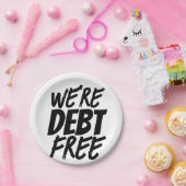We zijn schuldenvrij papieren bordje (Feest)