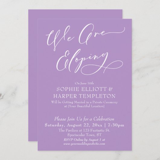 We zijn springend, eenvoudig Paarse viering Kaart (Voorkant / Achterkant)