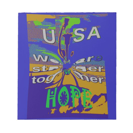 We zijn sterker samen, grappig US Hope model de Notitieblok (Voorkant)