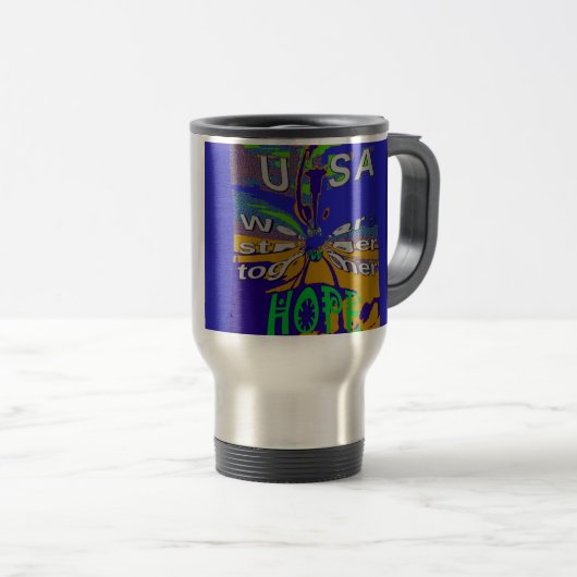 We zijn sterker samen, grappig US Hope model de Reisbeker (Voorkant rechts)