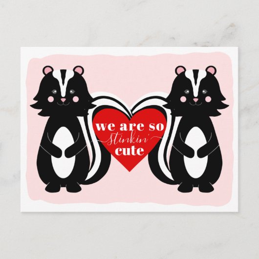 We zijn Stinkin' Cute Skunk Valentijnsdag Greeting Feestdagenkaart (Voorkant)