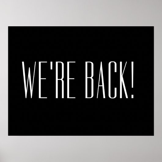 We zijn terug Black Poster (Voorkant)