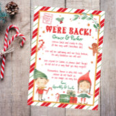 We zijn terug brief van uw kerst elf kaart