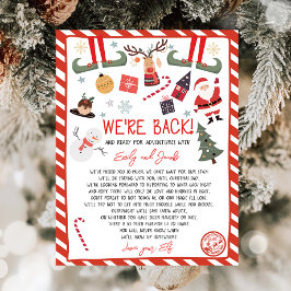 We zijn terug Elf Aankomst Brief Elves Kerstmis
