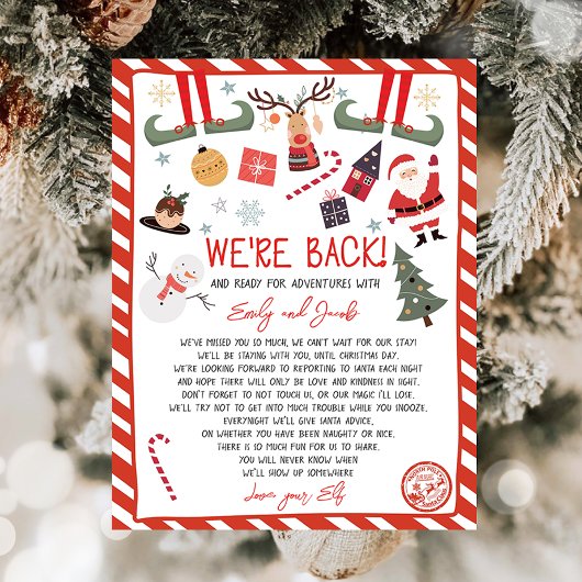 We zijn terug Elf Aankomst Brief Elves Kerstmis