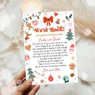 We Zijn Terug Elf Aankomst Retour Kerstbrief  Kaart