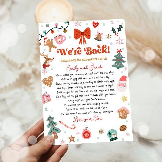 We Zijn Terug Elf Aankomst Retour Kerstbrief  Kaart
