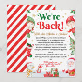 We zijn terug Elf Aankomstbrief Elfen Kerstmis Kaart (Voorkant / Achterkant)
