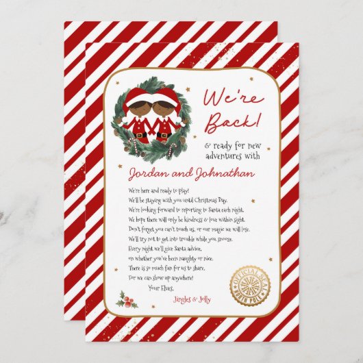 We zijn terug Elf Letter Kaart (Voorkant / Achterkant)