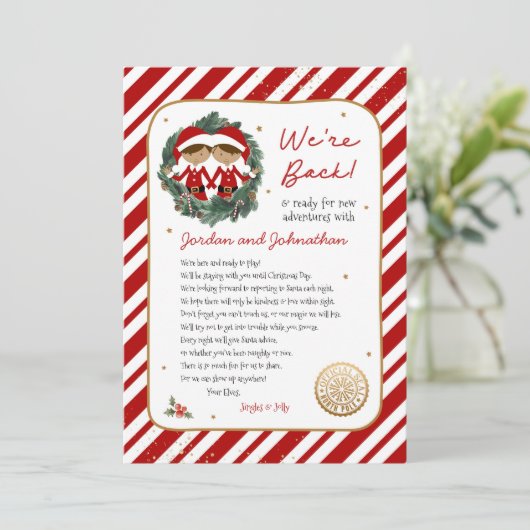 We zijn terug Elf Letter Kaart (Staand voorkant)