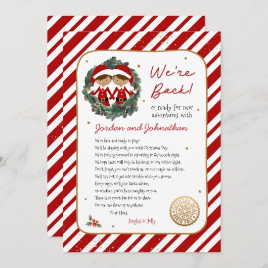 We zijn terug Elf Letter Kaart (Voorkant / Achterkant)