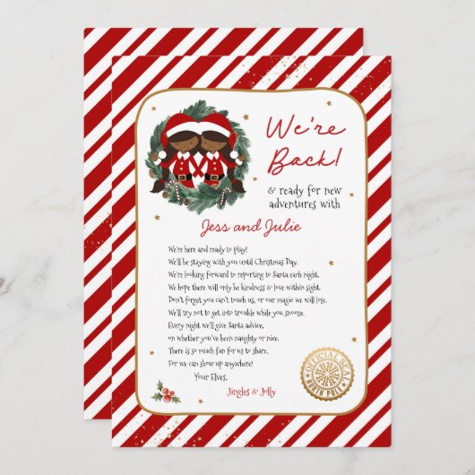 We zijn terug Elf Letter Kaart (Voorkant / Achterkant)