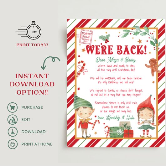 We zijn terug met de Kerst Elf Brief Poster