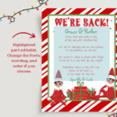 We zijn terug Welkom Terug Kerst Elf Letter Print