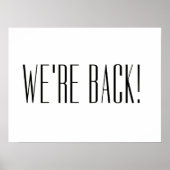 We zijn terug White Poster (Voorkant)