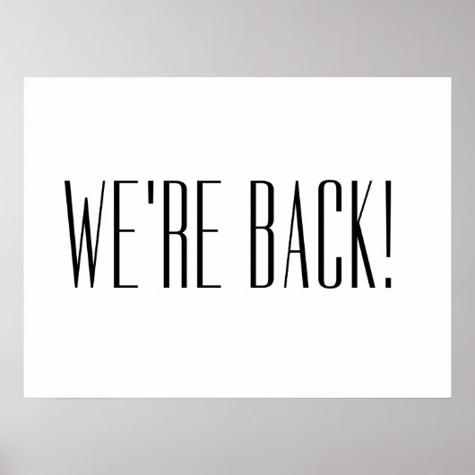We zijn terug White Poster (Voorkant)