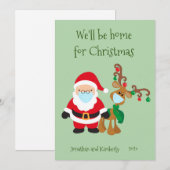 We zijn thuis kerstkerstkerstkerstman, 2020. feestdagenkaart (Voorkant / Achterkant)