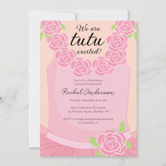 We zijn Tutu-enthousiast Ballerina Roze Baby showe Kaart (Voorkant)