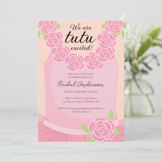 We zijn Tutu-enthousiast Ballerina Roze Baby showe Kaart (Staand voorkant)