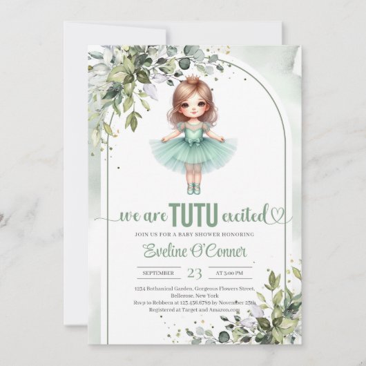 We zijn tutu enthousiast tutu groen en goud kaart (Voorkant)