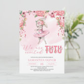 We zijn tutu opgewonden bunny bloemenmeisje Baby s Kaart (Staand voorkant)