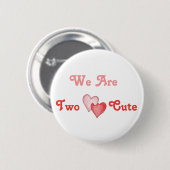 We zijn twee klusjes - harten ronde button 5,7 cm (Voorkant /achterkant)
