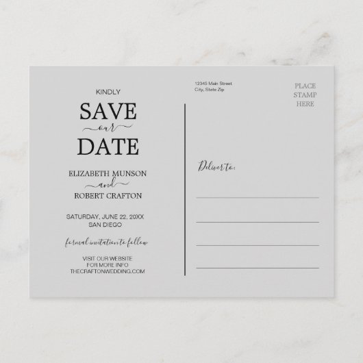 We zijn uitgenodigd voor het fotohuwelijk om de da aankondigingskaart (Achterkant)