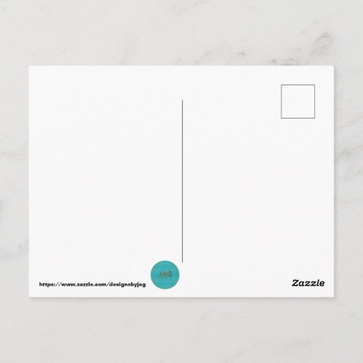 We zijn van onze rotzakken af briefkaart (Achterkant)