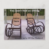 We zijn van onze rotzakken af briefkaart (Voorkant)