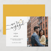 We zijn verbonden met het verloving van een paar f aankondiging (Voorkant / Achterkant)