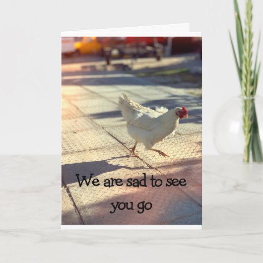 We zijn verdrietig om te zien dat je weggaat kaart (Voorkant)