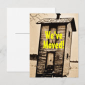 We zijn verhuisd!  2 verdiepingen tellend bijgebou aankondigingskaart (Voorkant / Achterkant)