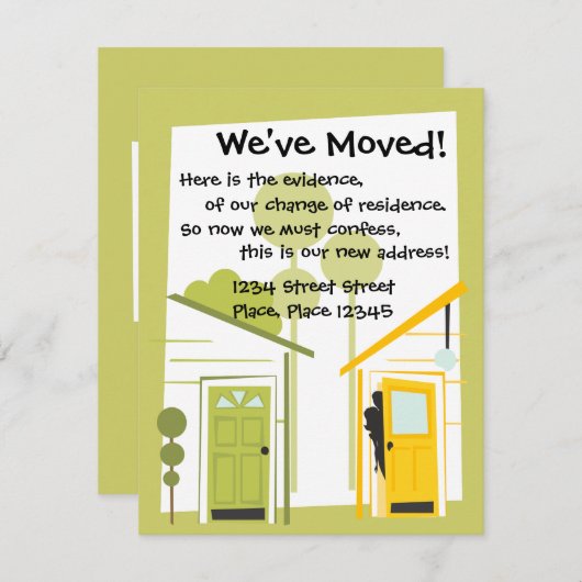 We zijn verhuisd. aankondiging (Voorkant / Achterkant)