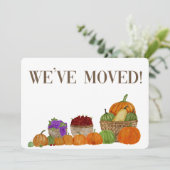 We zijn verhuisd. Aankondiging adres Thanksgiving (Staand voorkant)