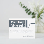 We zijn verhuisd aankondiging Kaart | Blauw (Staand voorkant)