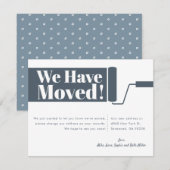 We zijn verhuisd aankondiging Kaart | Blauw (Voorkant / Achterkant)