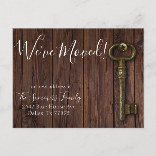 We zijn verhuisd Aankondiging nieuw adres Wood Key (Voorkant)