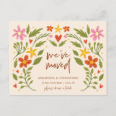 We zijn verhuisd, aankondiging nieuw thuisadres briefkaart (Voorkant)